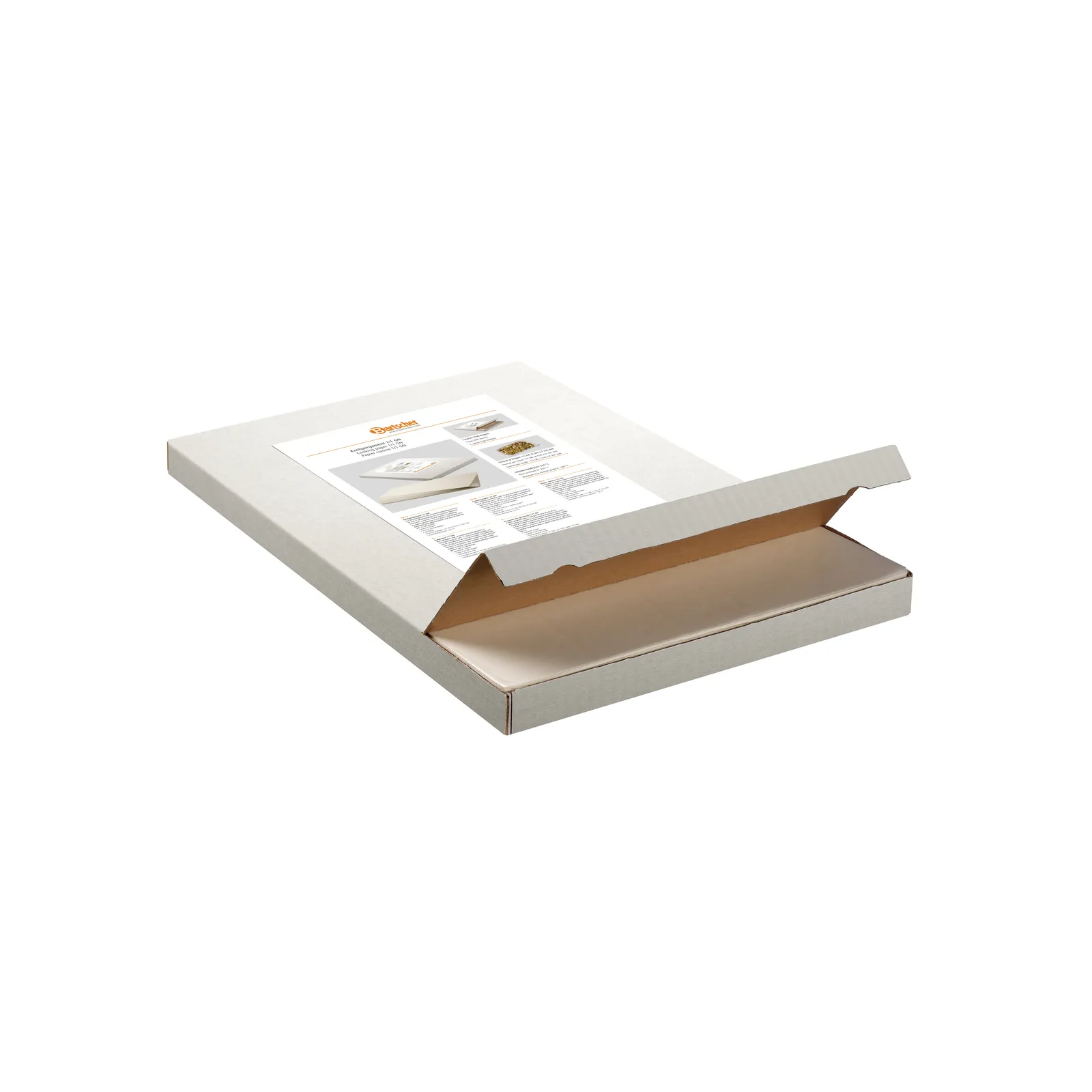 Bartscher 150687 Kochpergament 1/1 GN Ansicht Komplett, in Verpackung, geöffnet, Schachtel, Kartonverpackung, Schutzverpackung, Faltkarton, Deckelverschluss