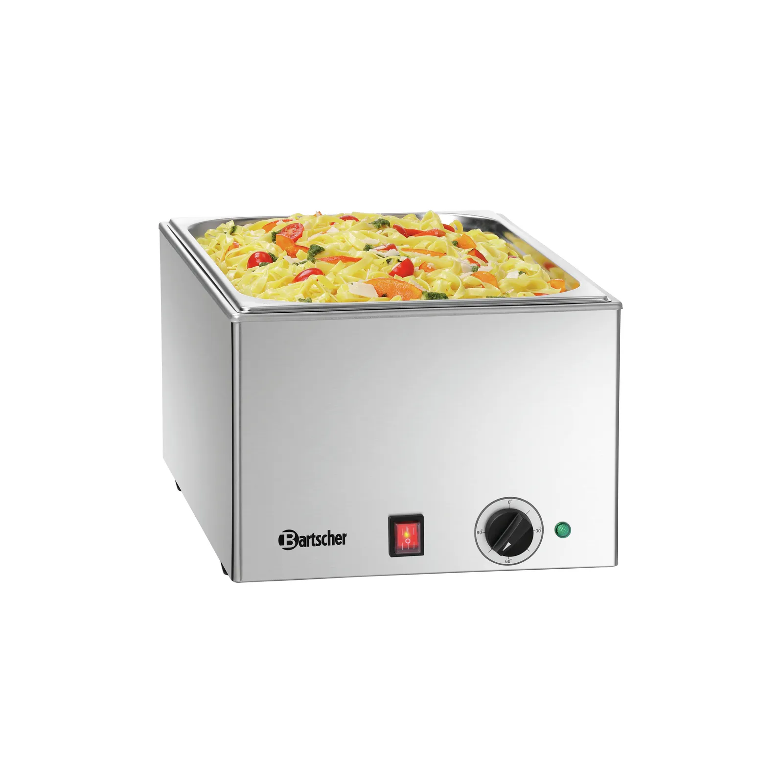 Bartscher 200230 Bain Marie 111-150 Ansicht Komplett, mit Essen, Chafing dish, Edelstahl, Wärmer für Speisen, Sterno-Wärmer, Gastronorm-Behälter