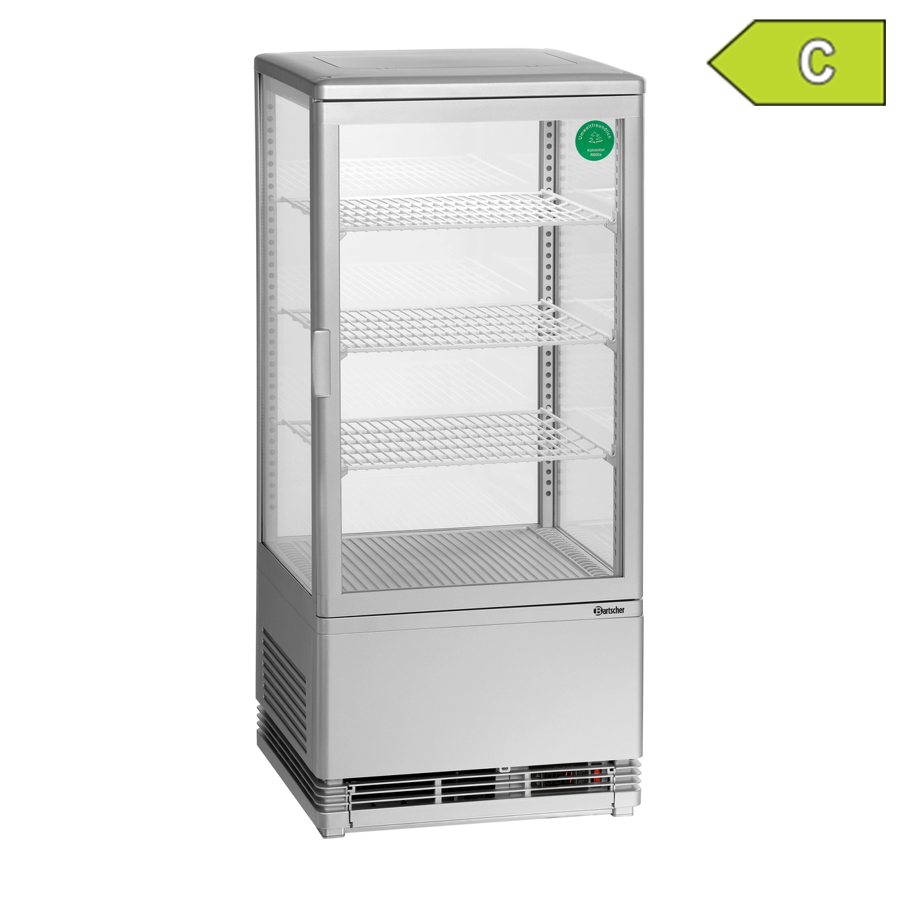 Bartscher Mini Kühlvitrine 78 Liter silber