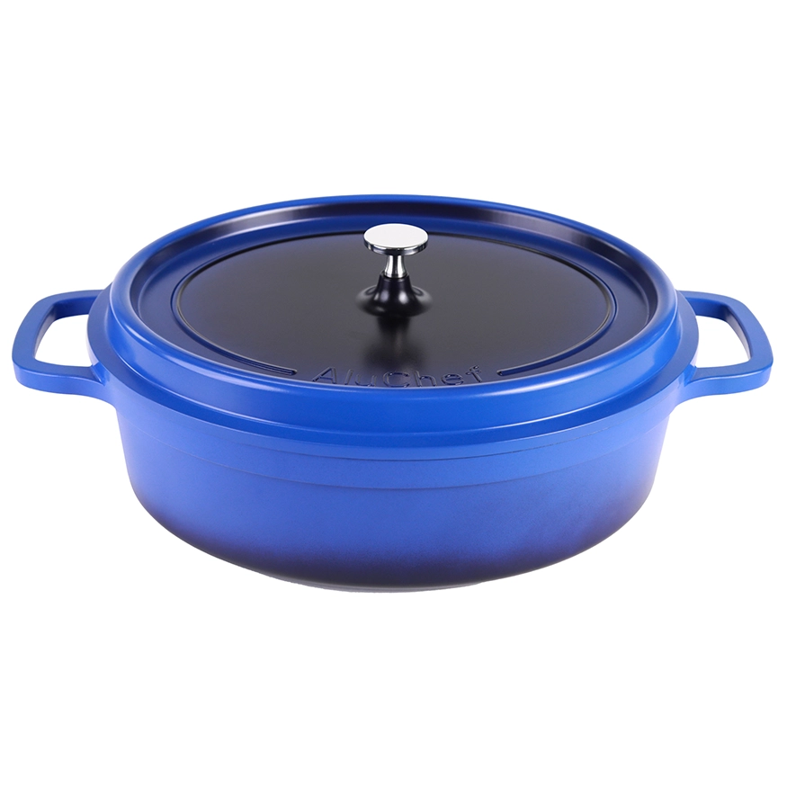 Contacto AluChef Kasserolle Aluminiumgussdruck Knopfgriff aus Edelstahl rund blau 6980353