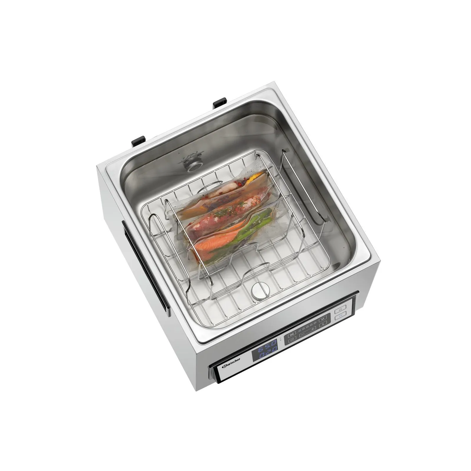 Bartscher 115131 Sous-Vide-Garer SV G16L Ansicht von oben, mit Essen, Induktions-...