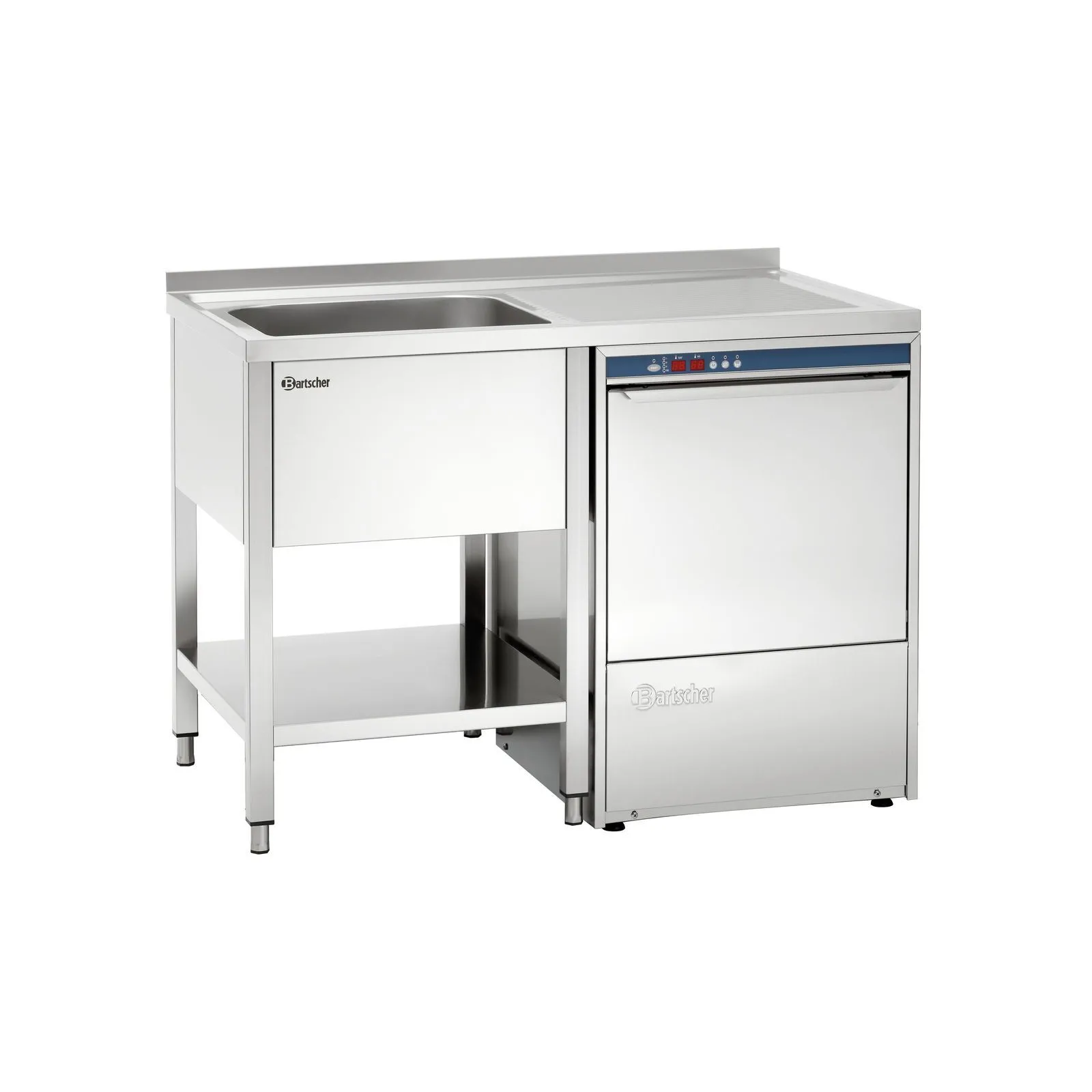 Bartscher 306340 Spülcenter 700 B1200 Becken LI Ansicht Komplett mit Spülmaschine
