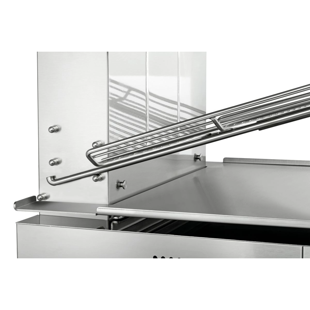 Bartscher 101548 Salamander Ansicht seitlich der Höhenverstellung des Gitters Bartscher 101548 Salamander Ansicht seitlich der Höhenverstellung des Gitters