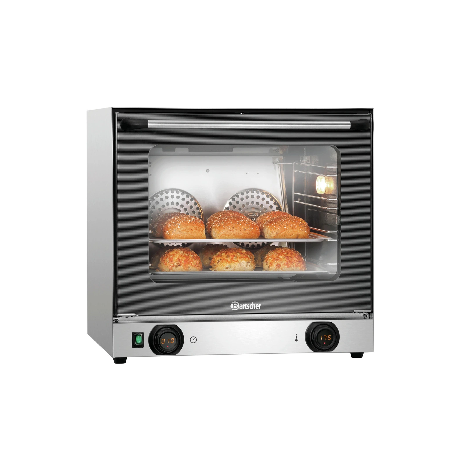 Bartscher A120796 Heißluftofen AT90-MDI Ansicht geschlossen mit Essen