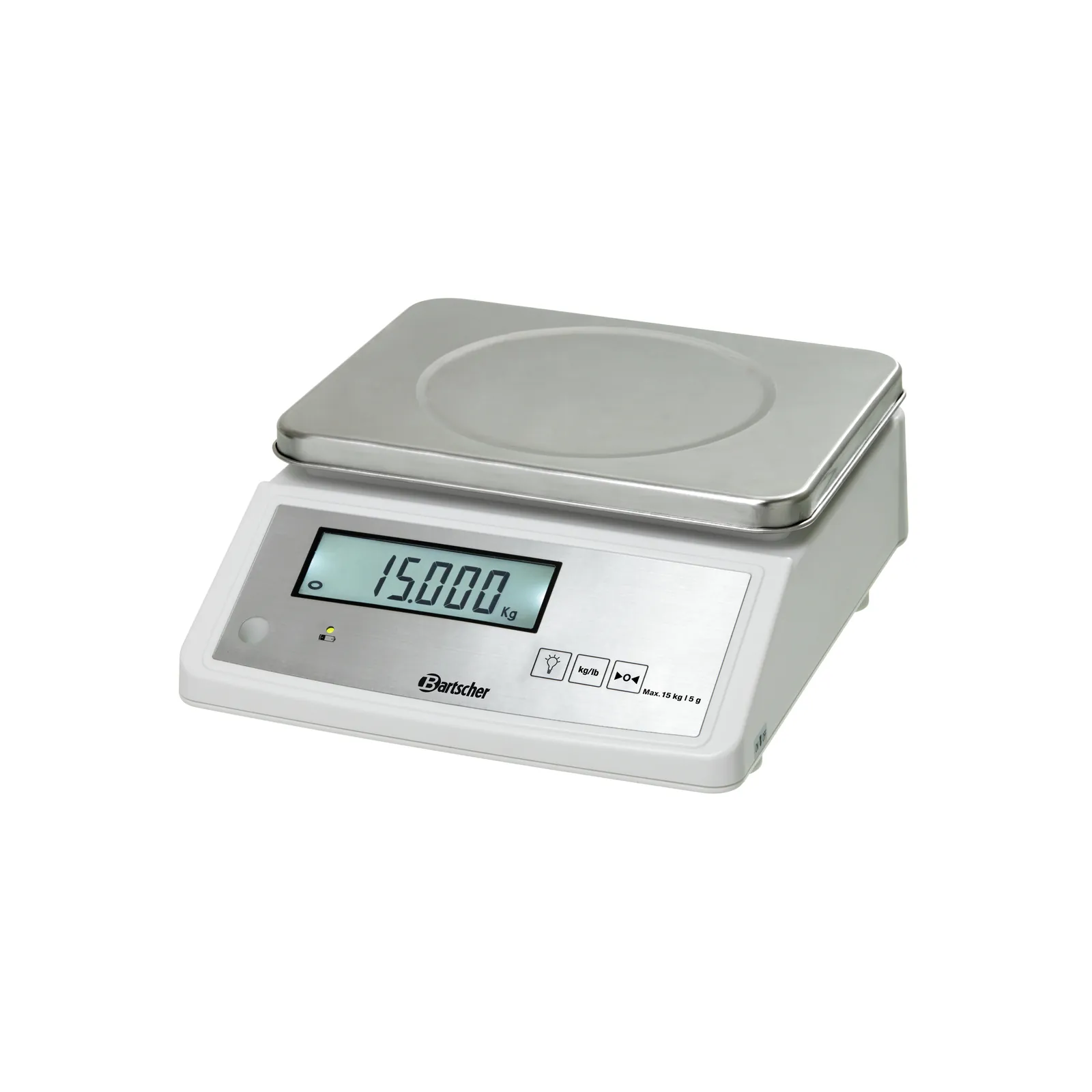 Bartscher A300117 Waage Ansicht Komplett angeschaltet gedreht