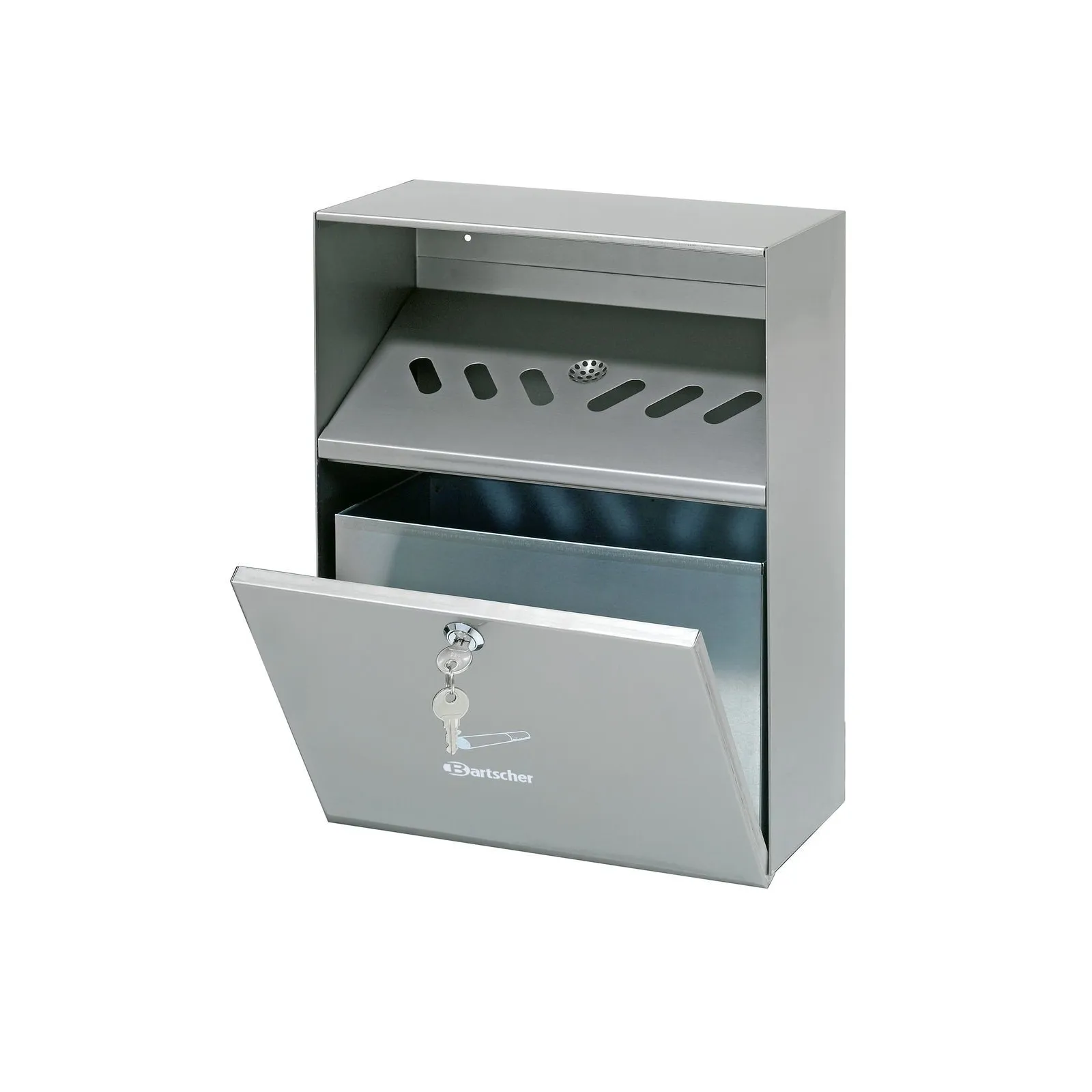 Bartscher 860001 Wandascher Ansicht Komplett offen, Briefkasten, Stahl, Schließfach, abschließbar, Lüftungsbleche