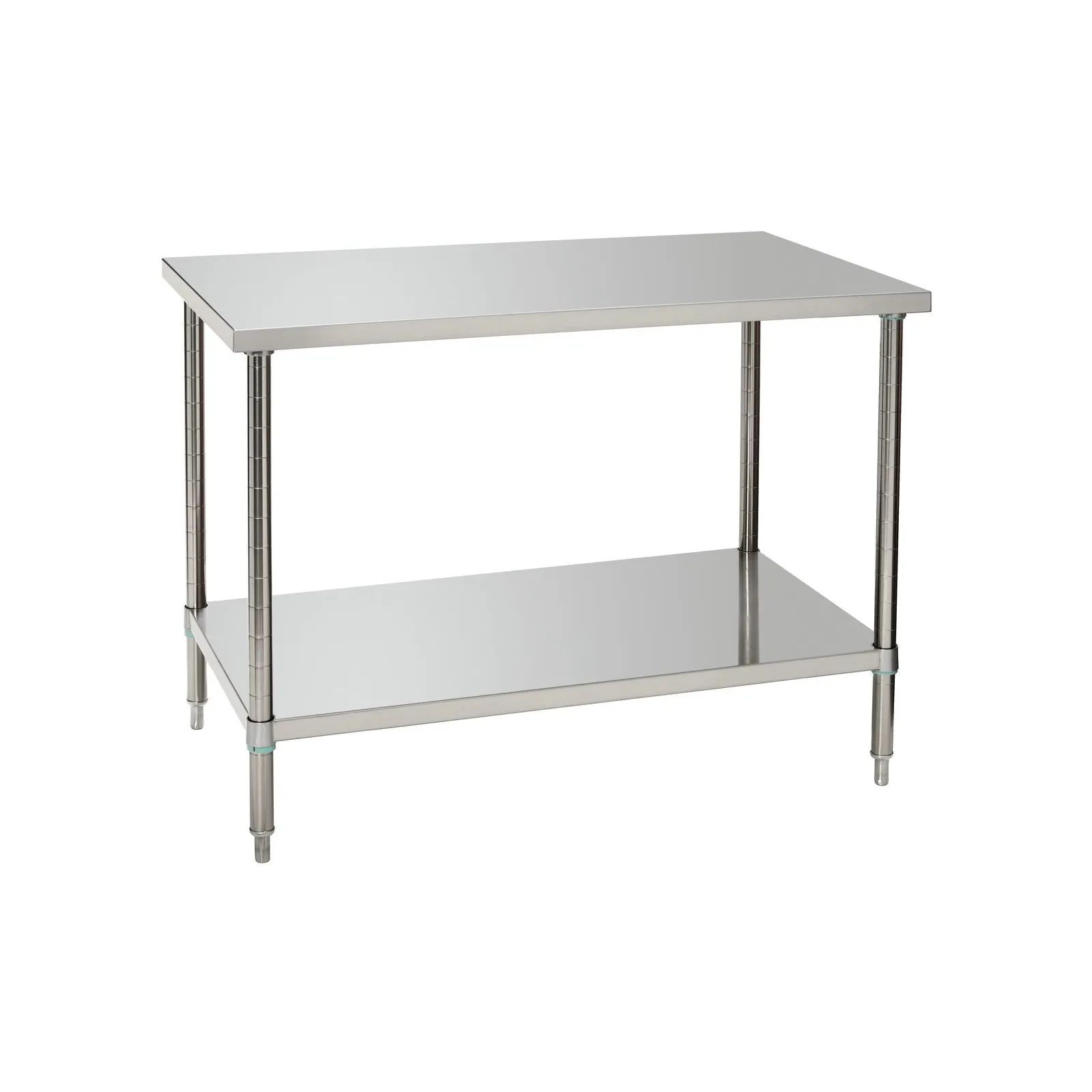 Bartscher 601712 Arbeitstisch 700 B1200 ZB, Edelstahl-Tisch, Küchentisch, Zweistufiger Tisch, Metallmöbel, rechteckiger Tisch