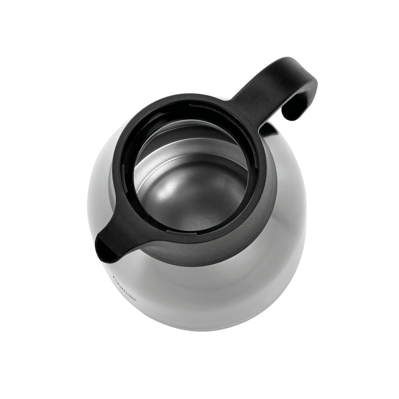 Bartscher 190116 Isolierkanne 2L-ST Ansicht von oben, ohne Deckel, Kettle, Wasserkocher, Edelstahl, Schwarz, Deckelöffnung