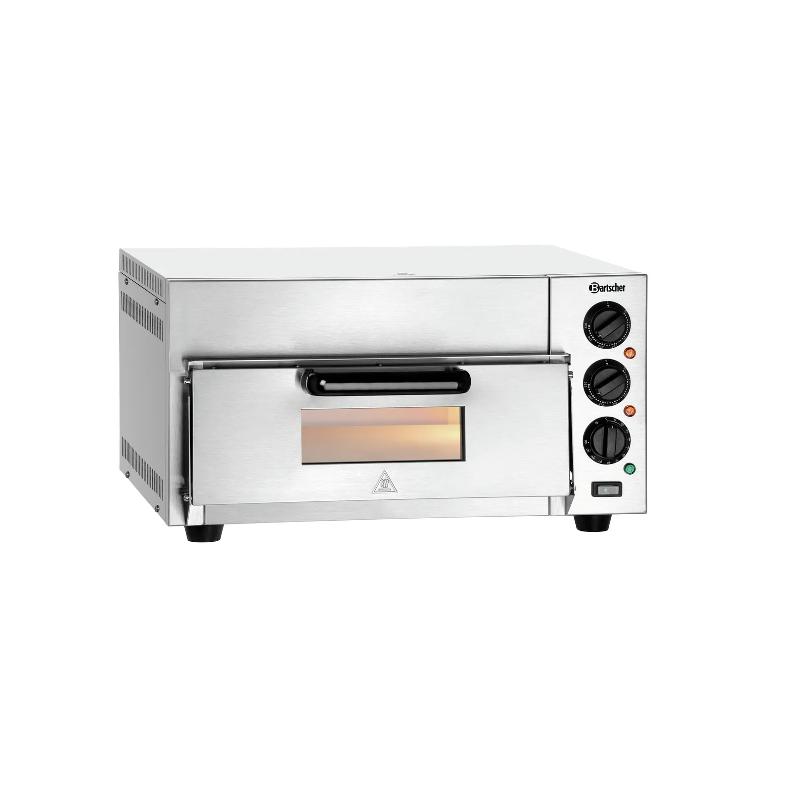 Bartscher 2002102 Pizzaofen ST415 Ansicht Komplett, Backofen, Toaster-Ofen, Edelstahl, Schwarz, Küchengerät