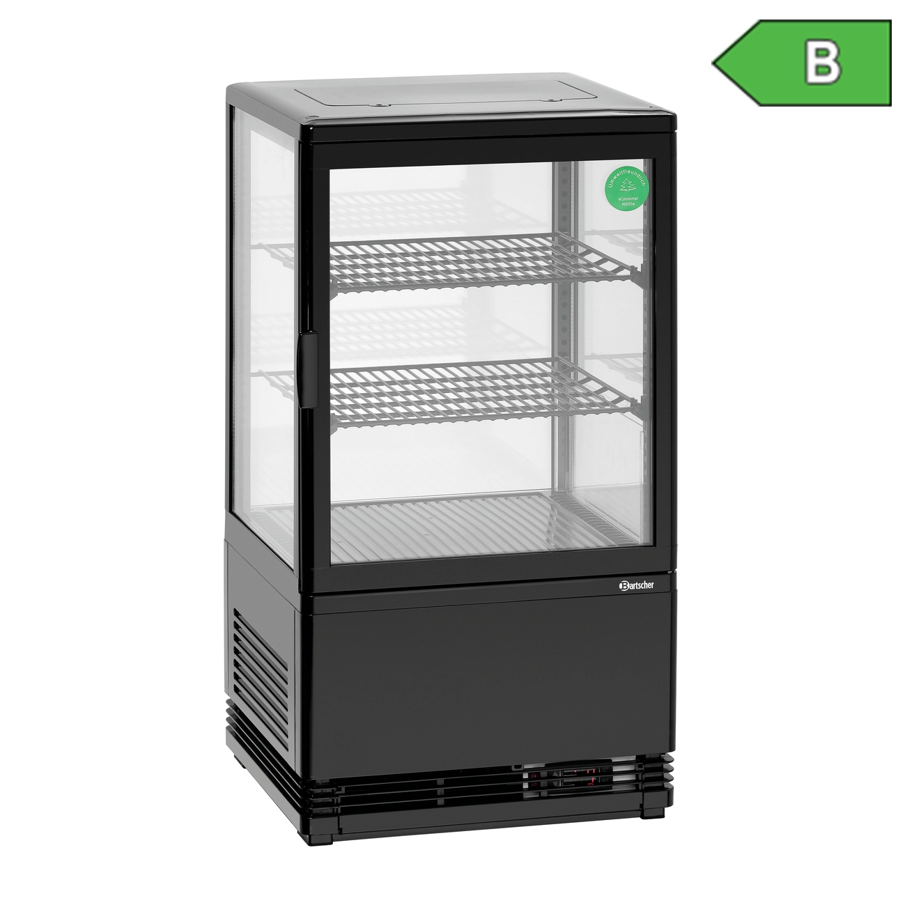 Bartscher Mini Kühlvitrine 58 Liter Schwarz