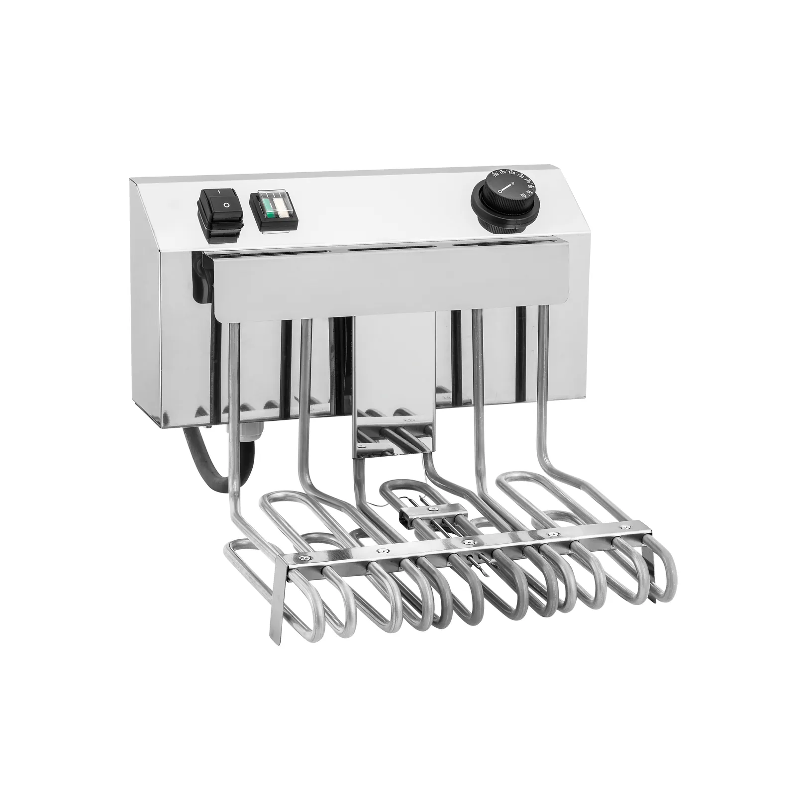 Bartscher 162900 Fritteuse PROFESSIONAL I Ansicht herausnehmbares Heizelement, spitzensicherung, hakenhaken, schienenhalter, metallanschluss, kühlrohr-halterung
