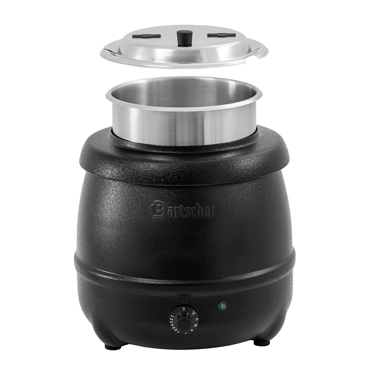 Bartscher Suppentopf schwarz mit Edelstahlfarbenem Deckel, Ansicht des Innentopfes 100061 Bartscher 100061 Suppentopf Innentopf