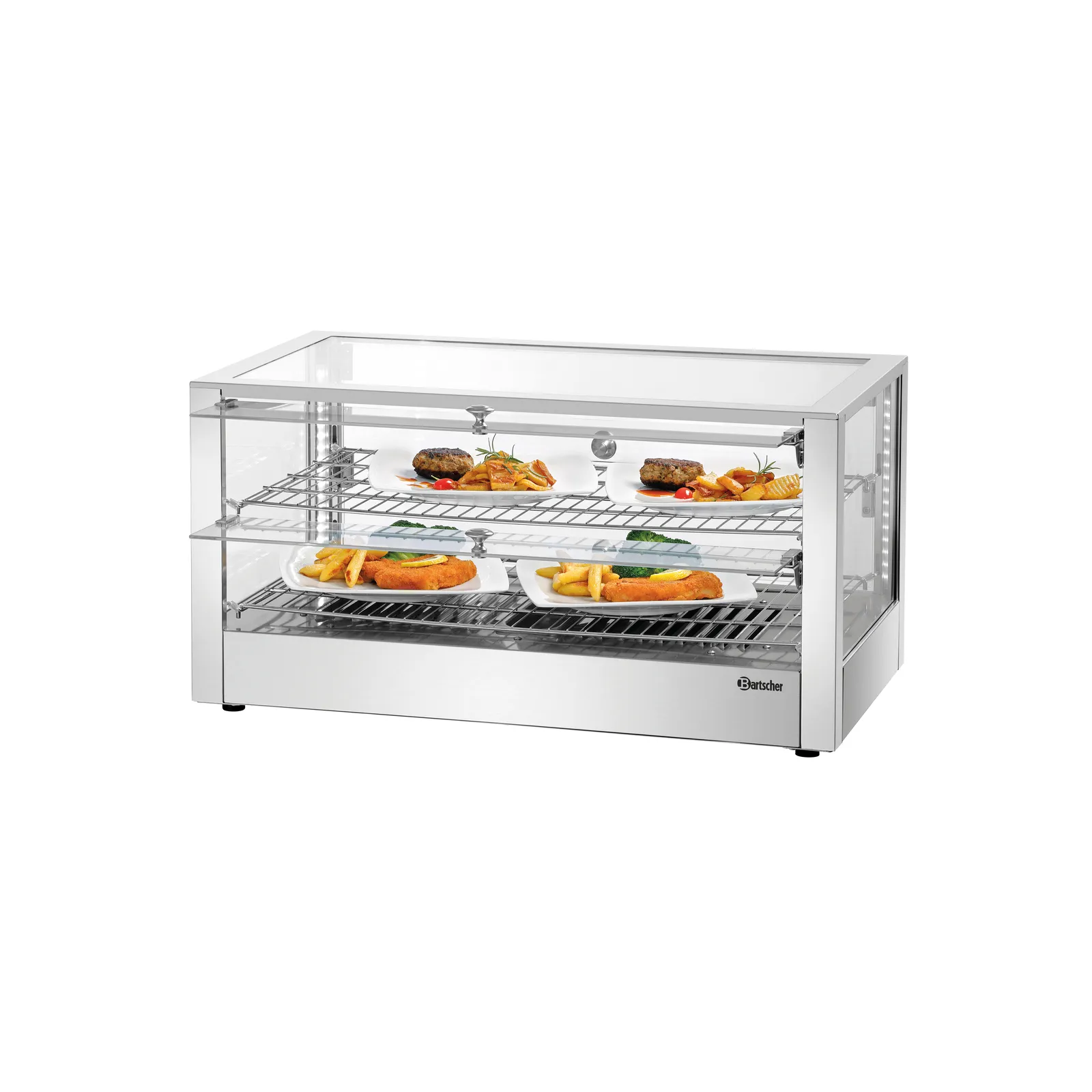 Bartscher 305063 Heiße Theke 6200 2EK Ansicht Komplett, mit Essen, voll geöffnet