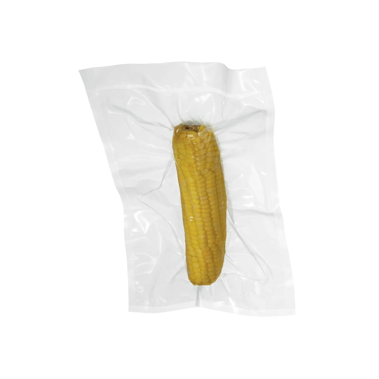 Bartscher 300412 Vakuumier-Beutel G2,5L Ansicht Komplett, einzelner Beutel, vakuumierter Mais, Maisschale, Maiskolben, Vakuumverpackt, Gelb, Kostprobe