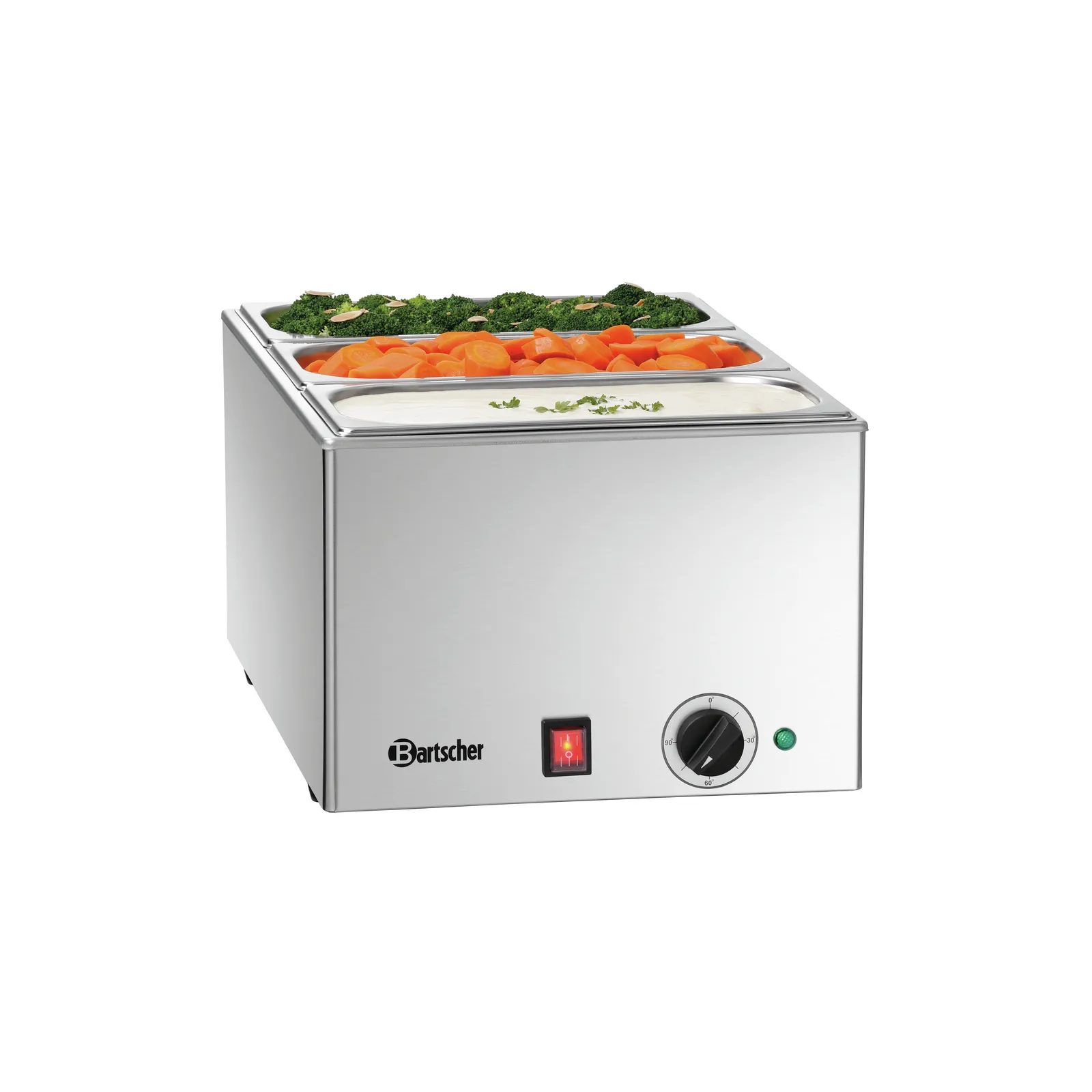 Bartscher 200233 Bain Marie 313-150 Ansicht Komplett, mit Essen