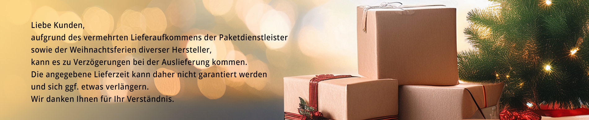 Lieferzeithinweis zur Weihnachtszeit
