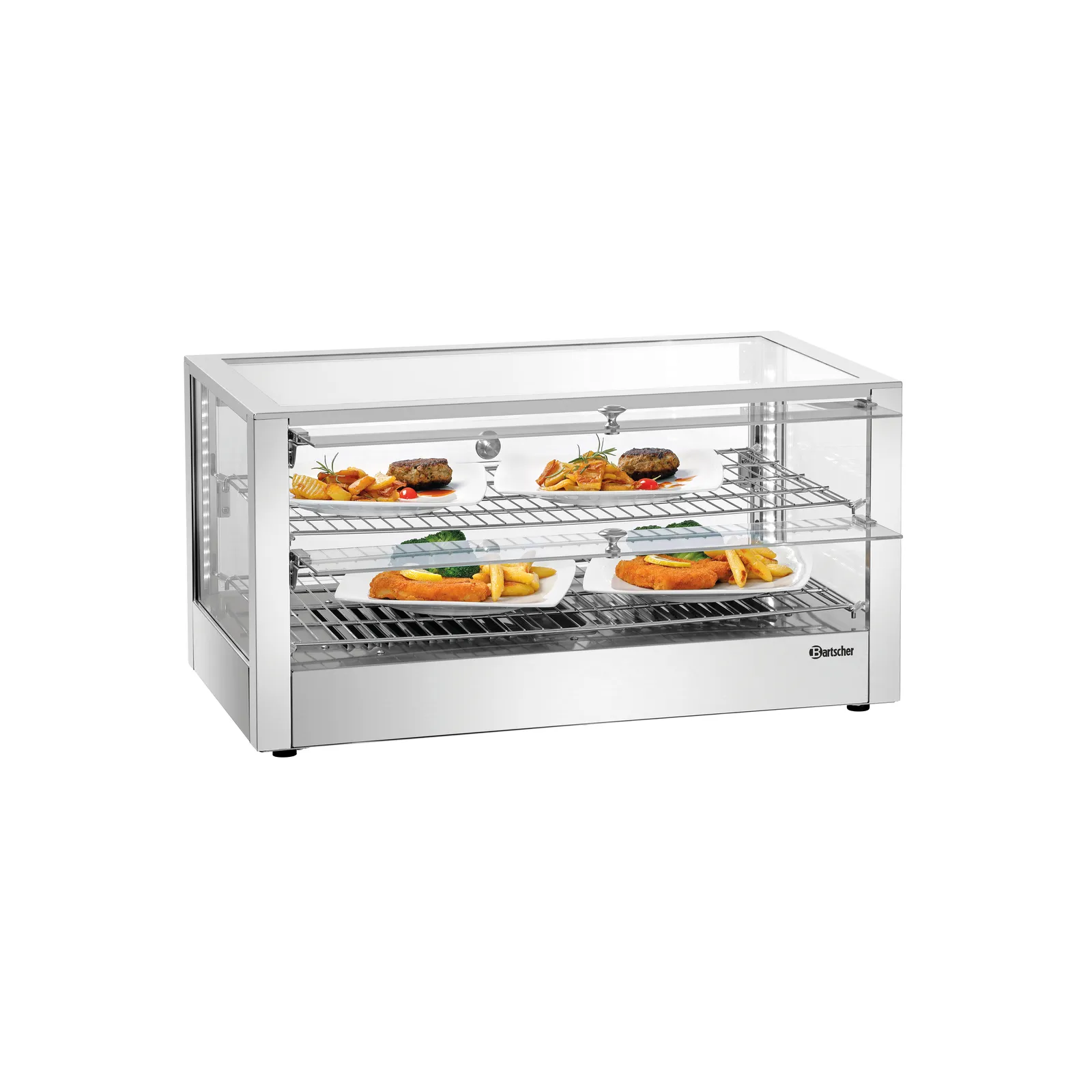Bartscher 305063 Heiße Theke 6200 2EK Ansicht Komplett, mit Essen, voll geöffnet