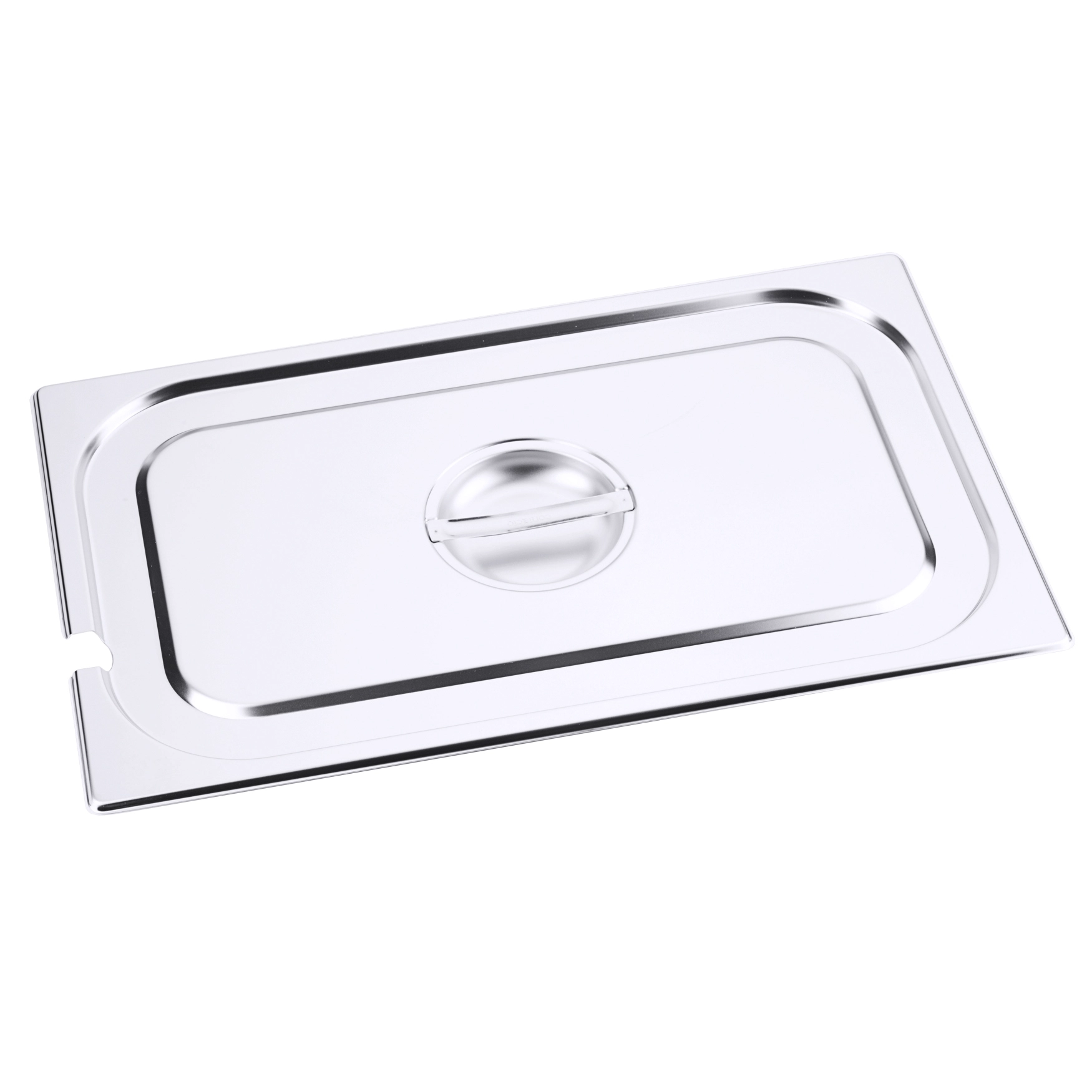 Contacto Deckel Edelstahl Ausschnitt 7611 530   Contacto Edelstahl Deckel für Gastronormbehälter mit Loeffelausschnitt GN-1/1 7611530
