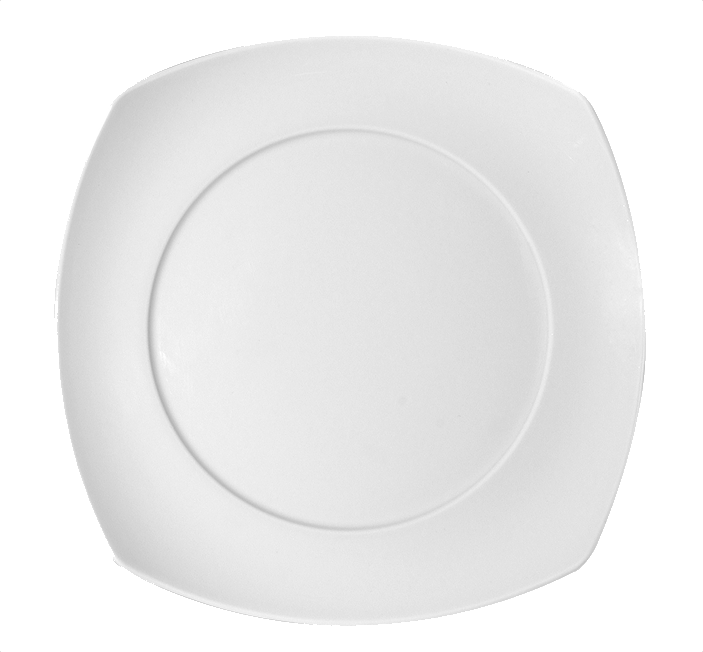 Bauscher 6717227 Teller flach coup viereckig Spiegel, Porzellan, Töpferei, Untertasse, Teller, Mahlzeit