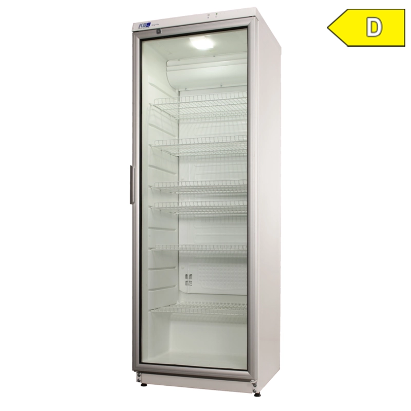 KBS Glastürkühlschrank CD 350 weiß mit Schloss