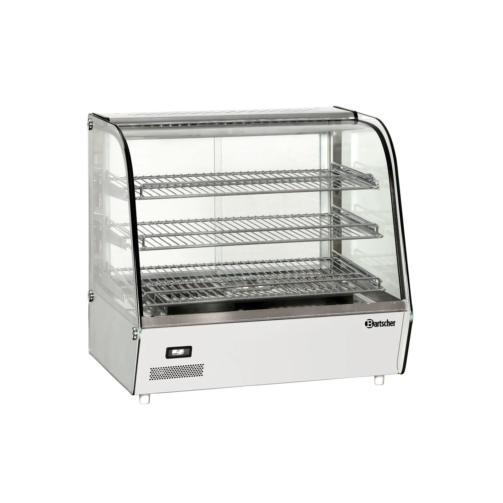 Bartscher 305053 Heiße Theke Bartscher Deli Plus I Ansicht Komplett, Kühlregal, Vitrinenkühlung, Druckgussstahl, Speditionsglas, Schwarz-Weiß
