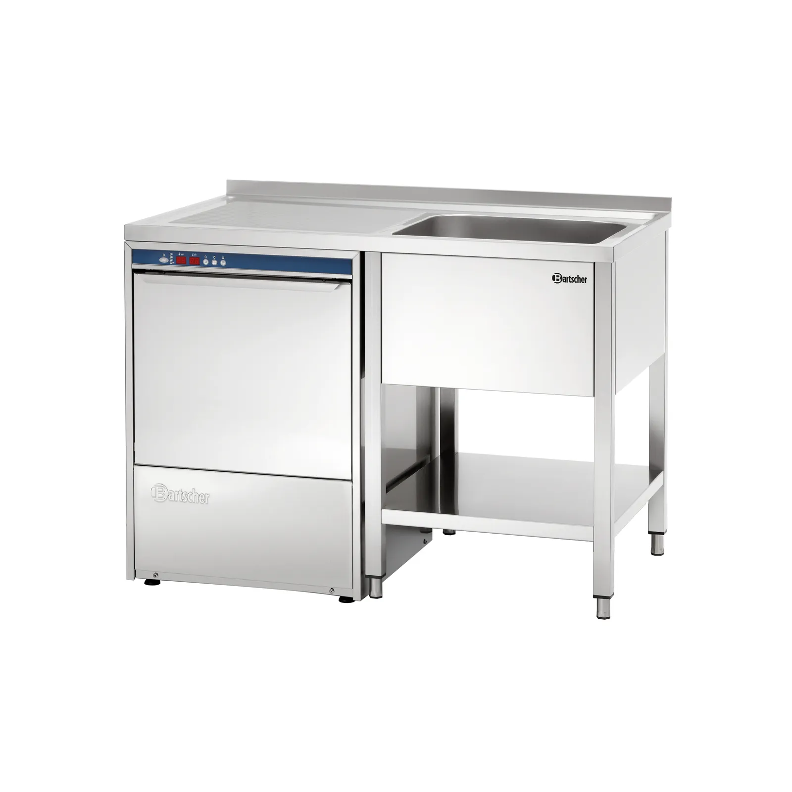 Bartscher 306640 Spülcenter 700 B1200 Becken RE Ansicht Komplett mit Spülmaschine
