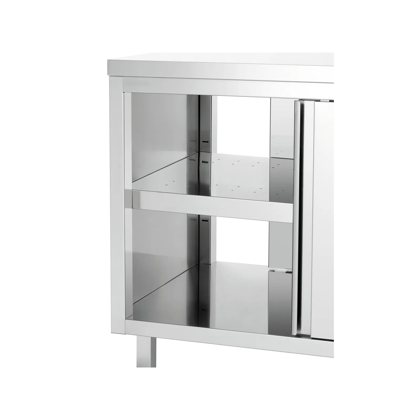 Bartscher 346127 Wärmeschrank 700-4T 1200 Nahansicht Innenraum, glas, schrank, silber, stahl, ausstellungsbehaelter