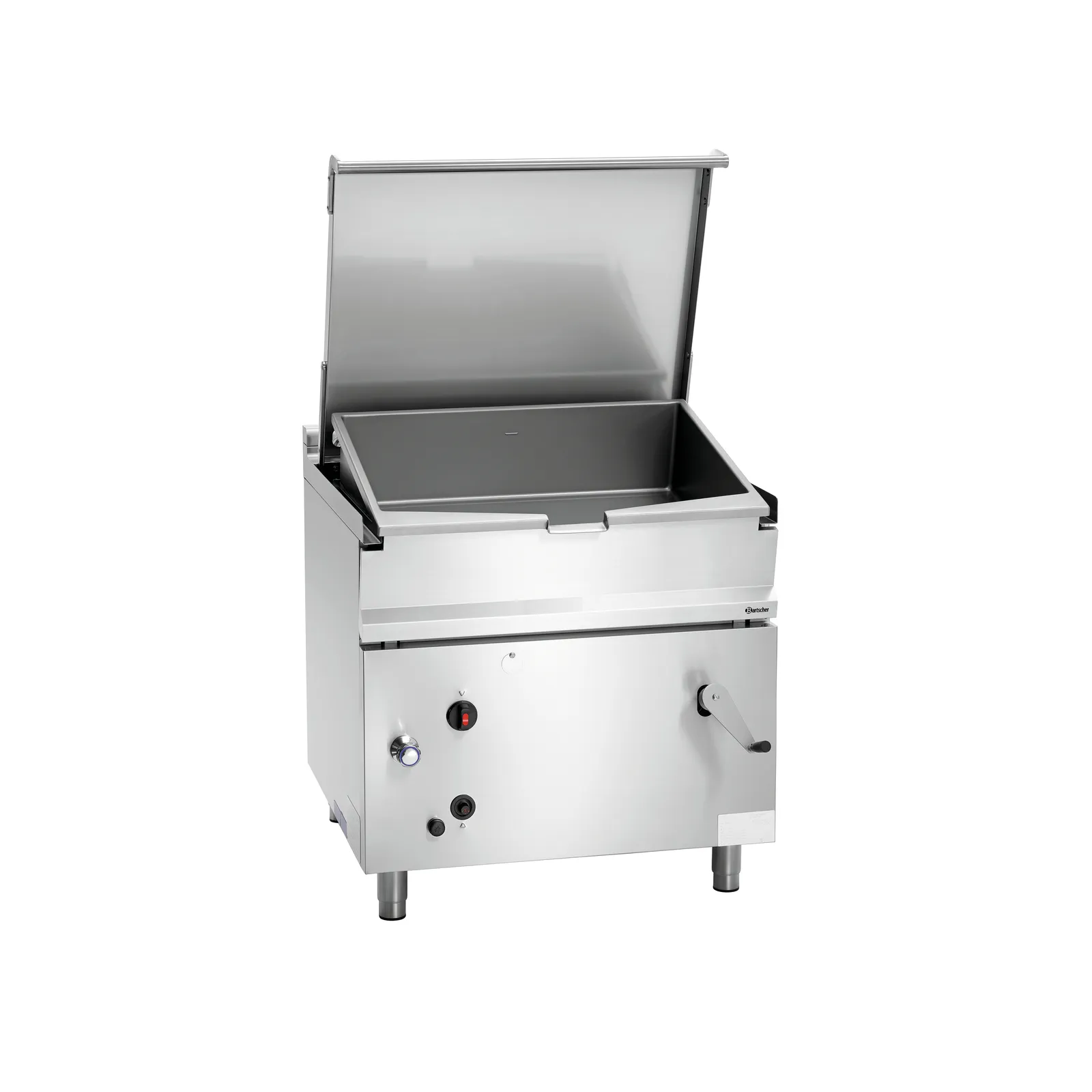 Bartscher 1930311 Kippbratpfanne G80LHK Ansicht Komplett, geöffnet, Grill, Gasgrill, Stahl, Kochbereich, Grillkammer