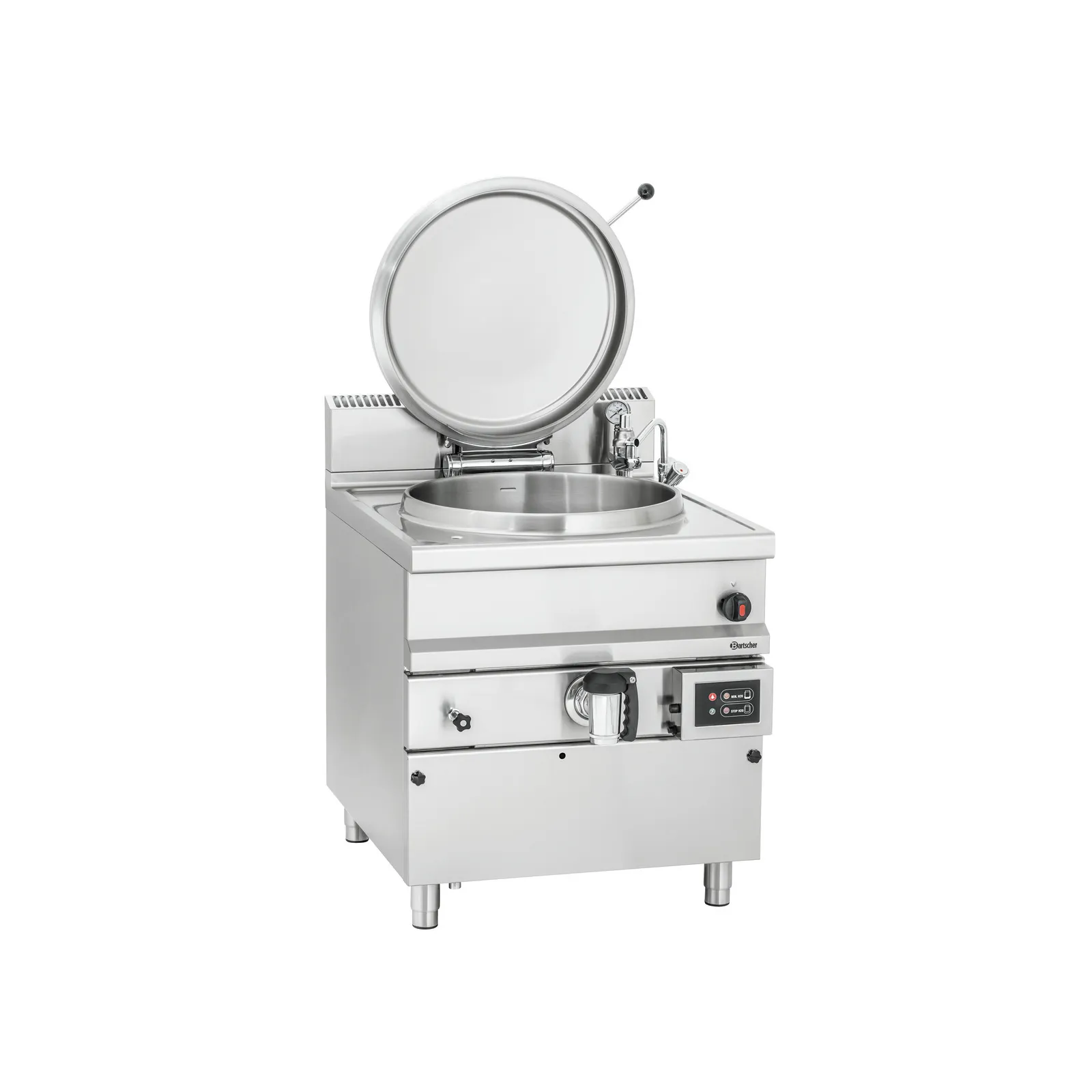 Bartscher 2800081 Kochkessel G480L Ansicht Komplett, offener Deckel