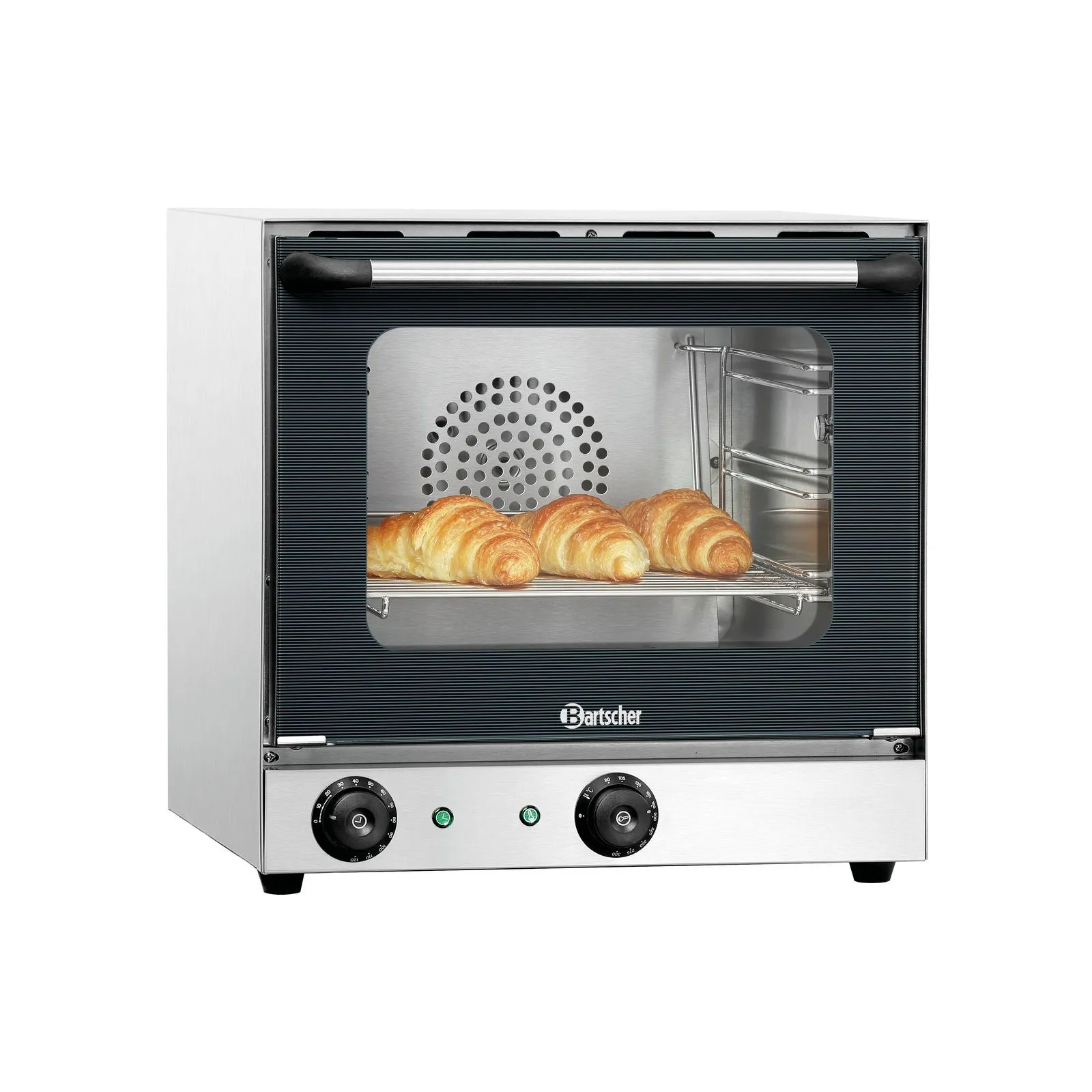 Bartscher 120789 Heißluftofen AT110 Ansicht Komplett, mit Croissants, Backofen, Toaster-Ofen, Stainlessstahl, Brötchen, Glühofen