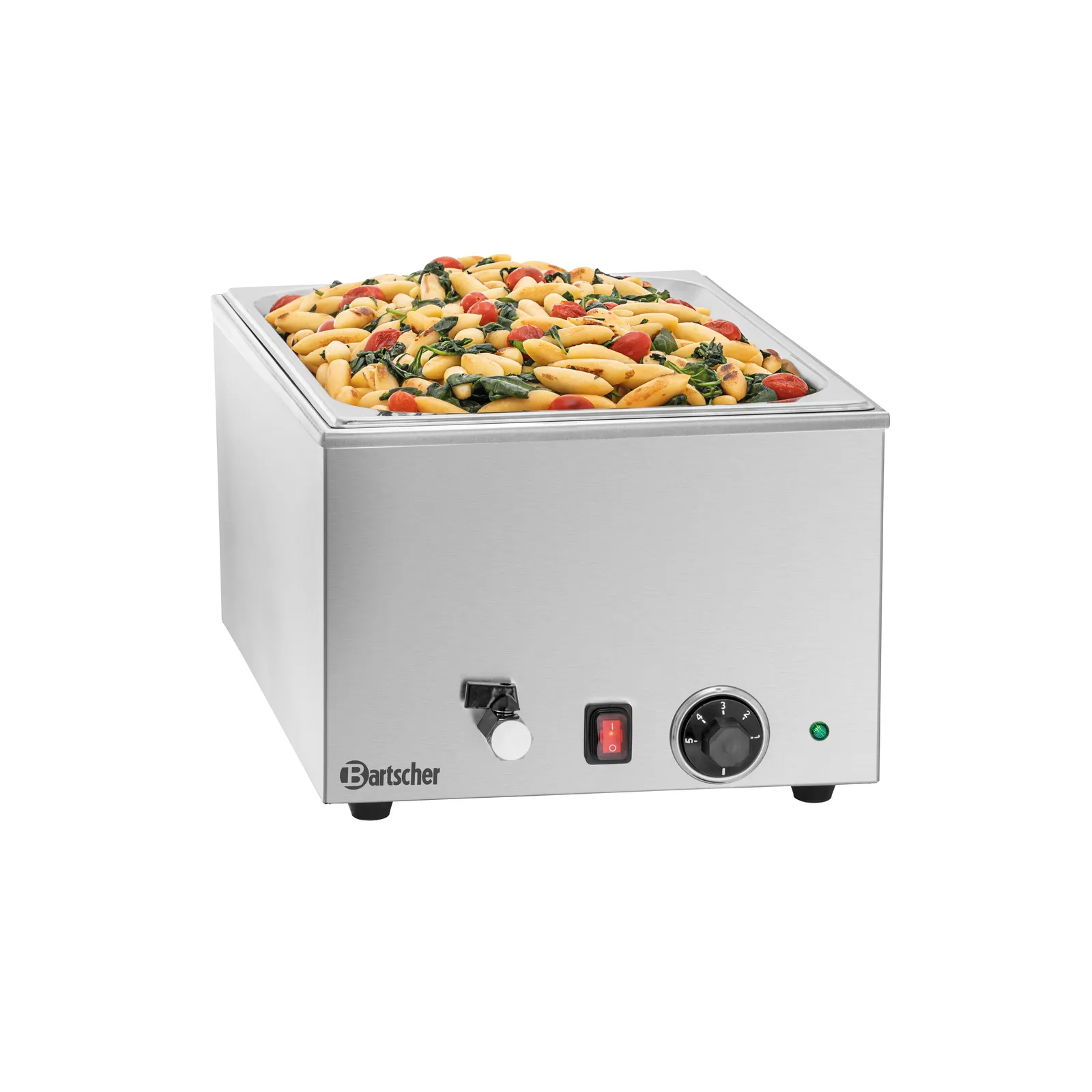 Bartscher 200240 Bain Marie 1/1 GN 150mm mit Hahn Ansicht Komplett, mit Essen