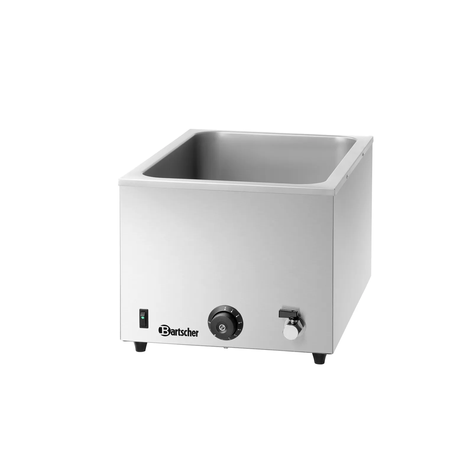 Bartscher 200207 Bain Marie 1/1GN 200mm mit Hahn Ansicht Komplett, Fritteuse, Tiefkühlgerät?, Küchengerät, Edelstahl, Thermostatknopf