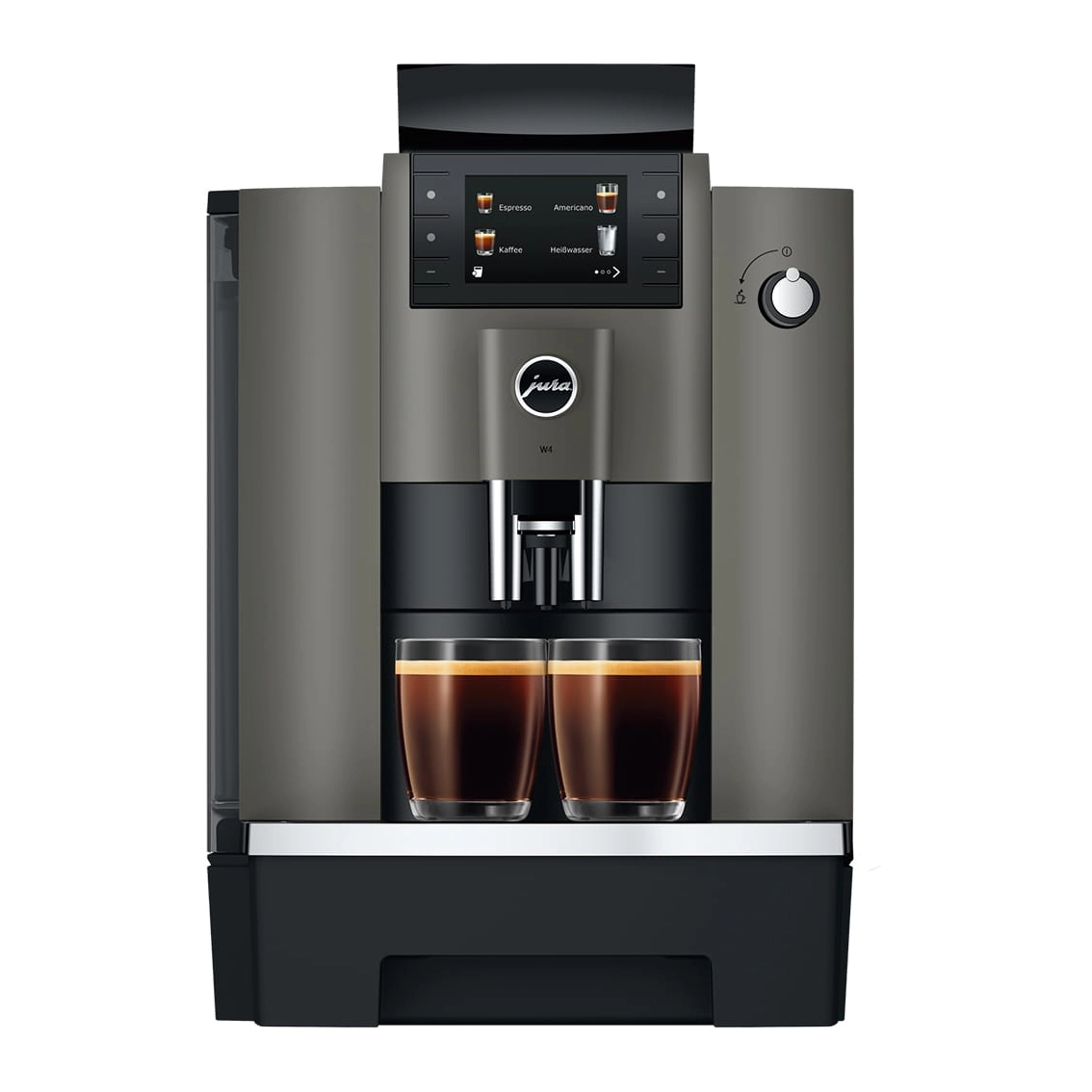 Jura 15542 Kaffeevollautomat W4 Frontansicht Jura 15542 Kaffeevollautomat W4 Frontansicht mit 2 Kaffeetassen