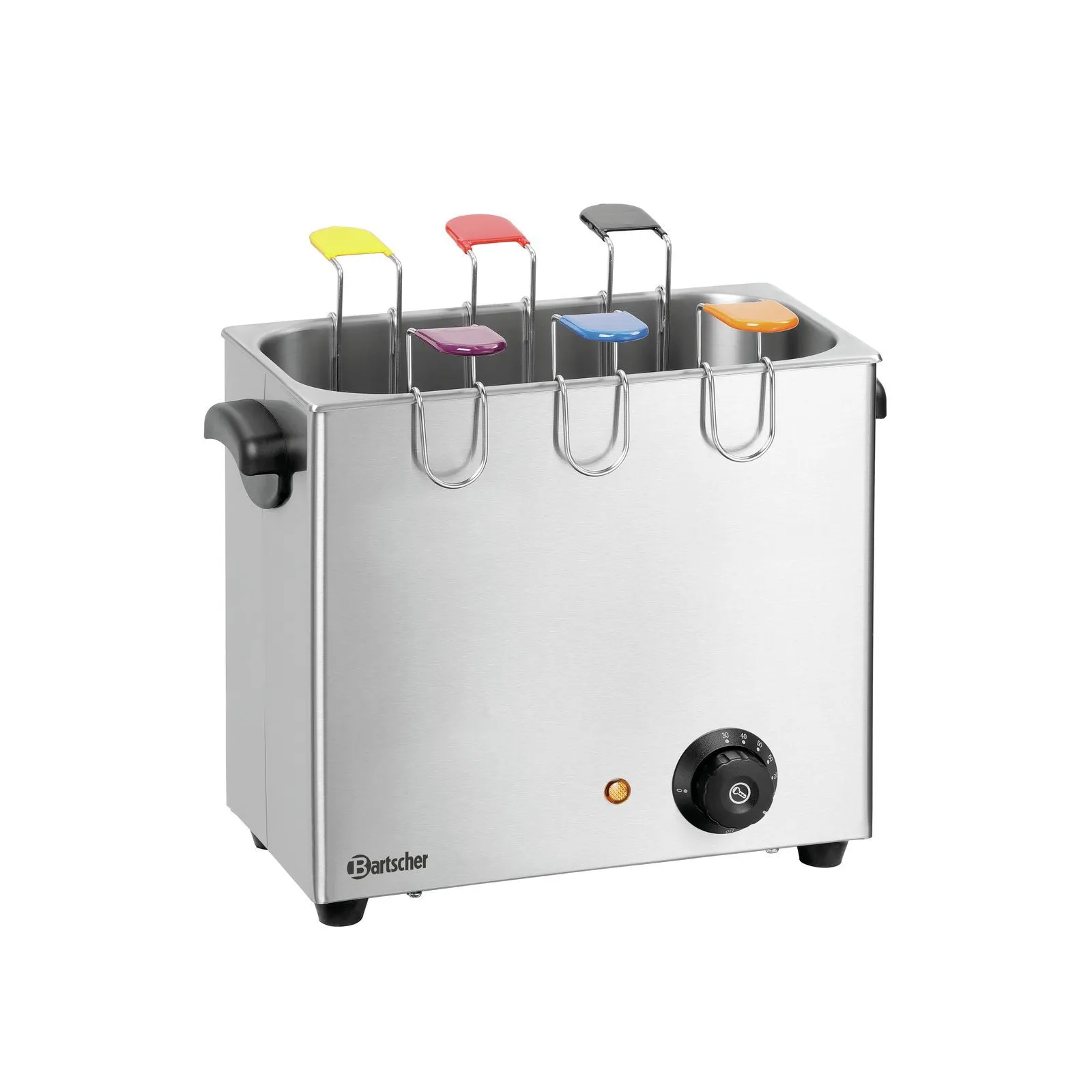 Bartscher 115129 Eierkocher EH6 Ansicht Komplett, Fritteuse, Küchenmaschine, Starkes Metall, Temperaturregler, Korbhalterung