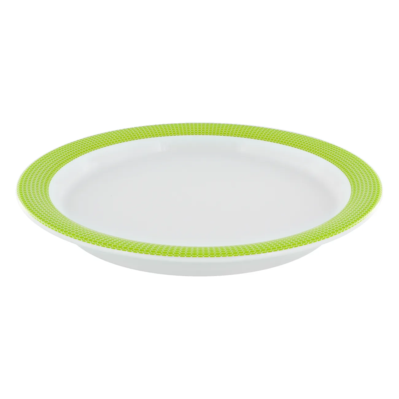 Teller, Platte, grüner Rand, Essgeschirr, Porzellan