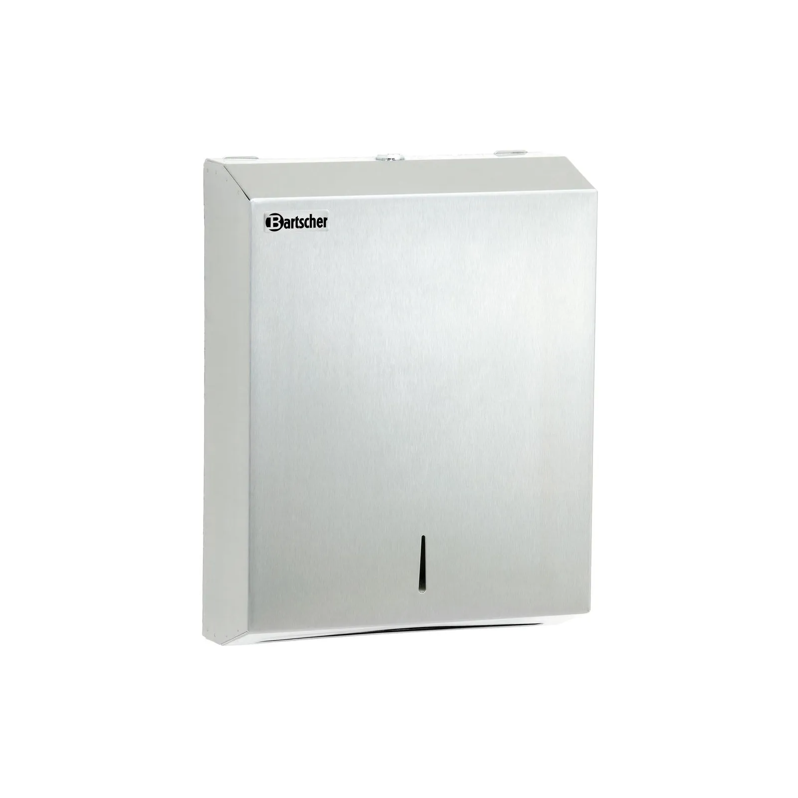 Bartscher 850006 Papiertuchspender ILZF10 Ansicht Komplett leer, Handtrockner, Wandgerät, Edelstahl, Metallgehäuse, Wandmontage