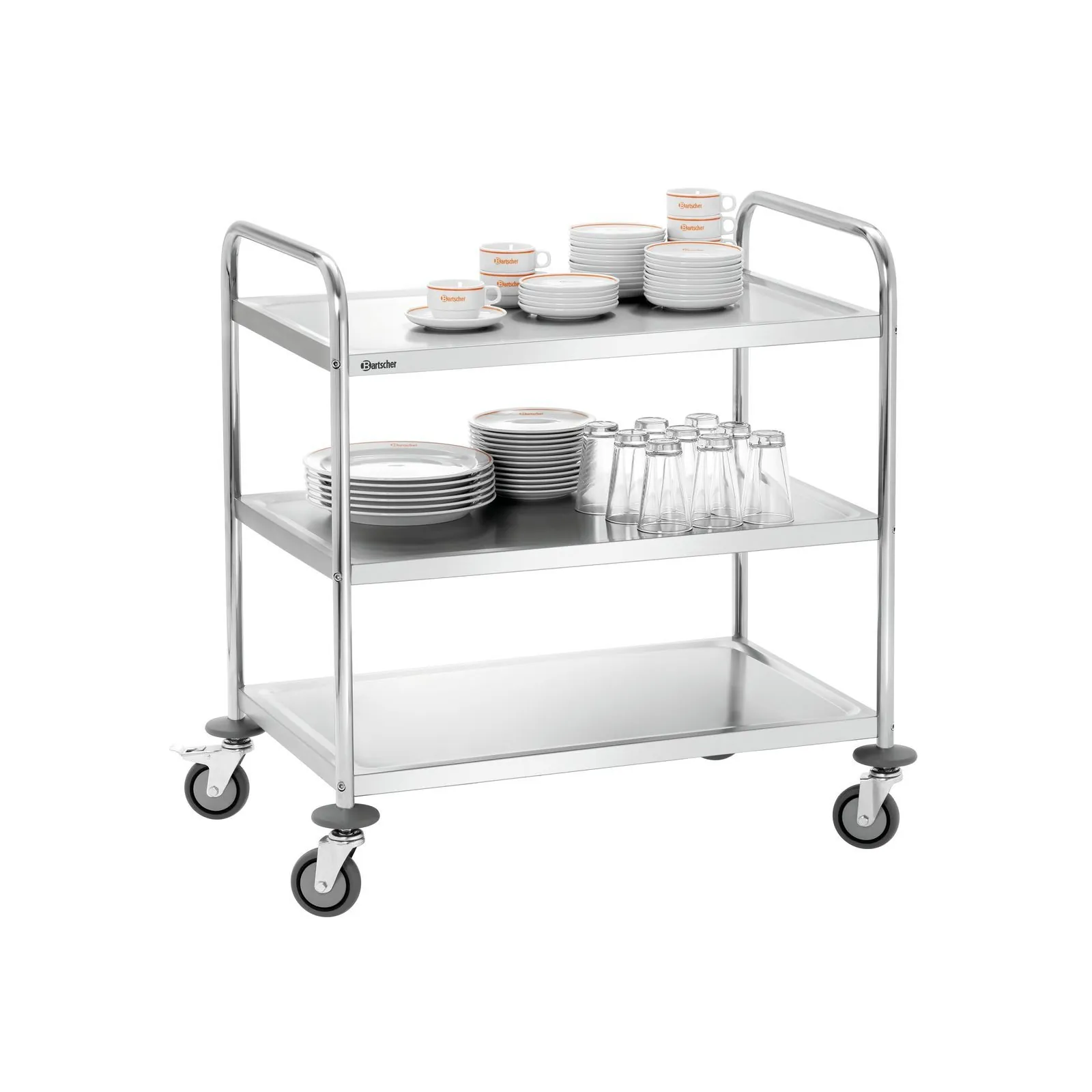 Bartscher A300073 Servierwagen Ansicht Komplett mit Geschirr