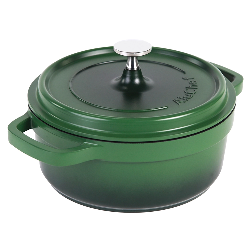 Contacto AluChef Kasserolle Aluminiumgussdruck Knopfgriff aus Edelstahl rund grün 6980206