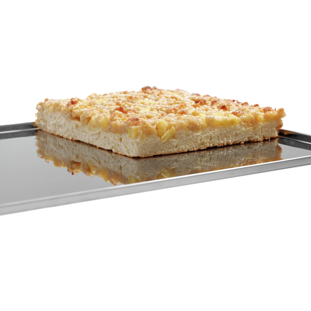 Bartscher 100404 Backblech mit Rand und einem Stück Streuselkuchen Bartscher 100404 Backblech mit Rand und einem Stück Streuselkuchen