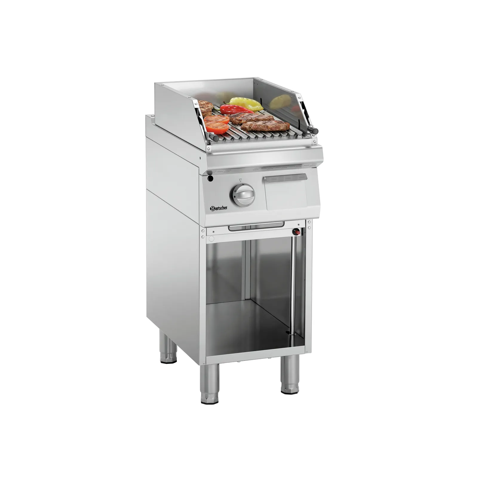 Bartscher 2856211 Lavasteingrill 700VR G90 Ansicht Komplett, mit Essen, grill, gas grill, Edelstahl, Grill, BBQ