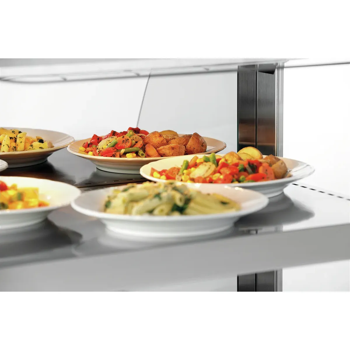 Bartscher 305064 Heiße Theke 5900 2ER Nahansicht mit Essen