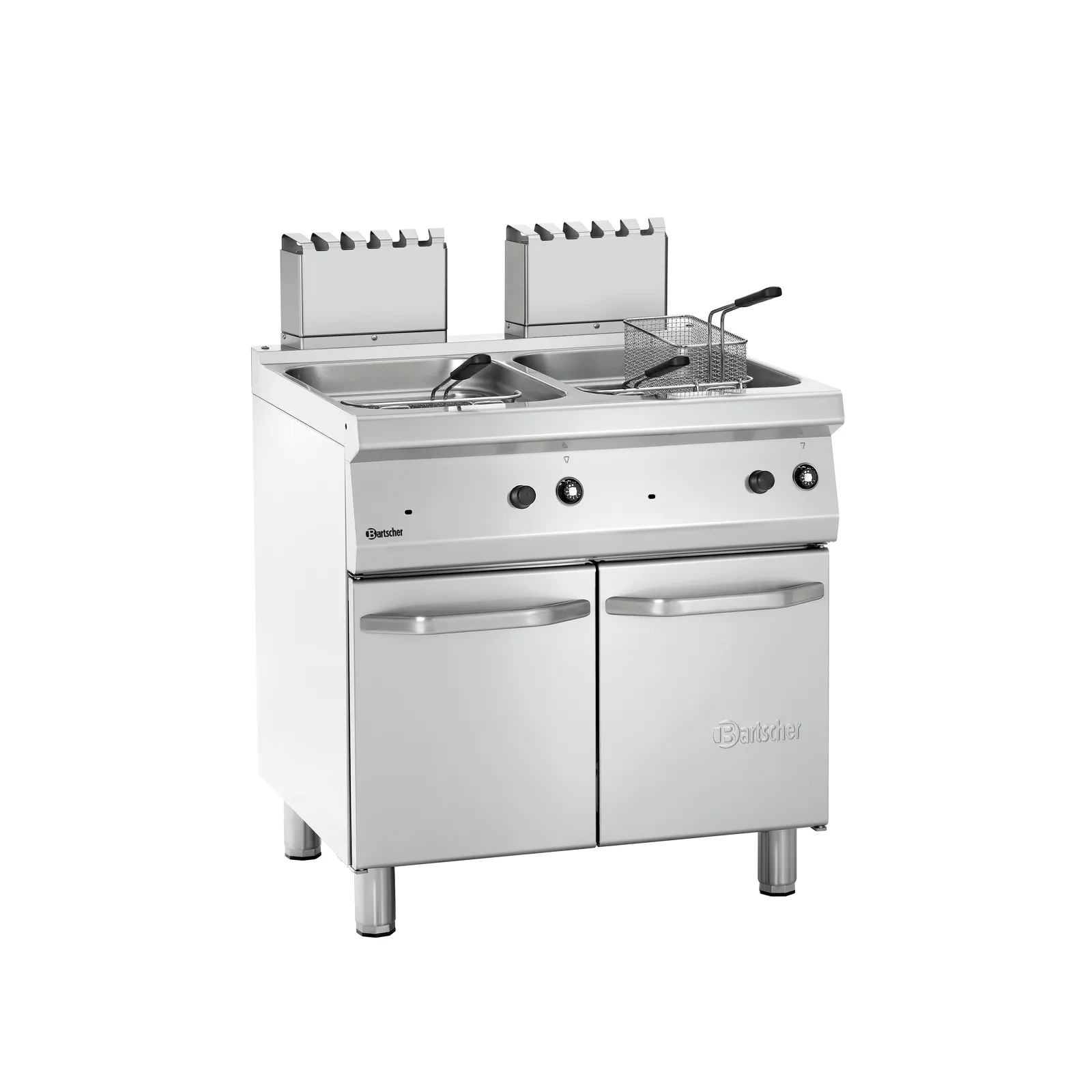 Bartscher 2859271 Fritteuse Gas 700 B800 2x15L Ansicht Komplett, Gasherd, Doppel-Backofen, Edelstahl, Industrieherd, Gasbrennern