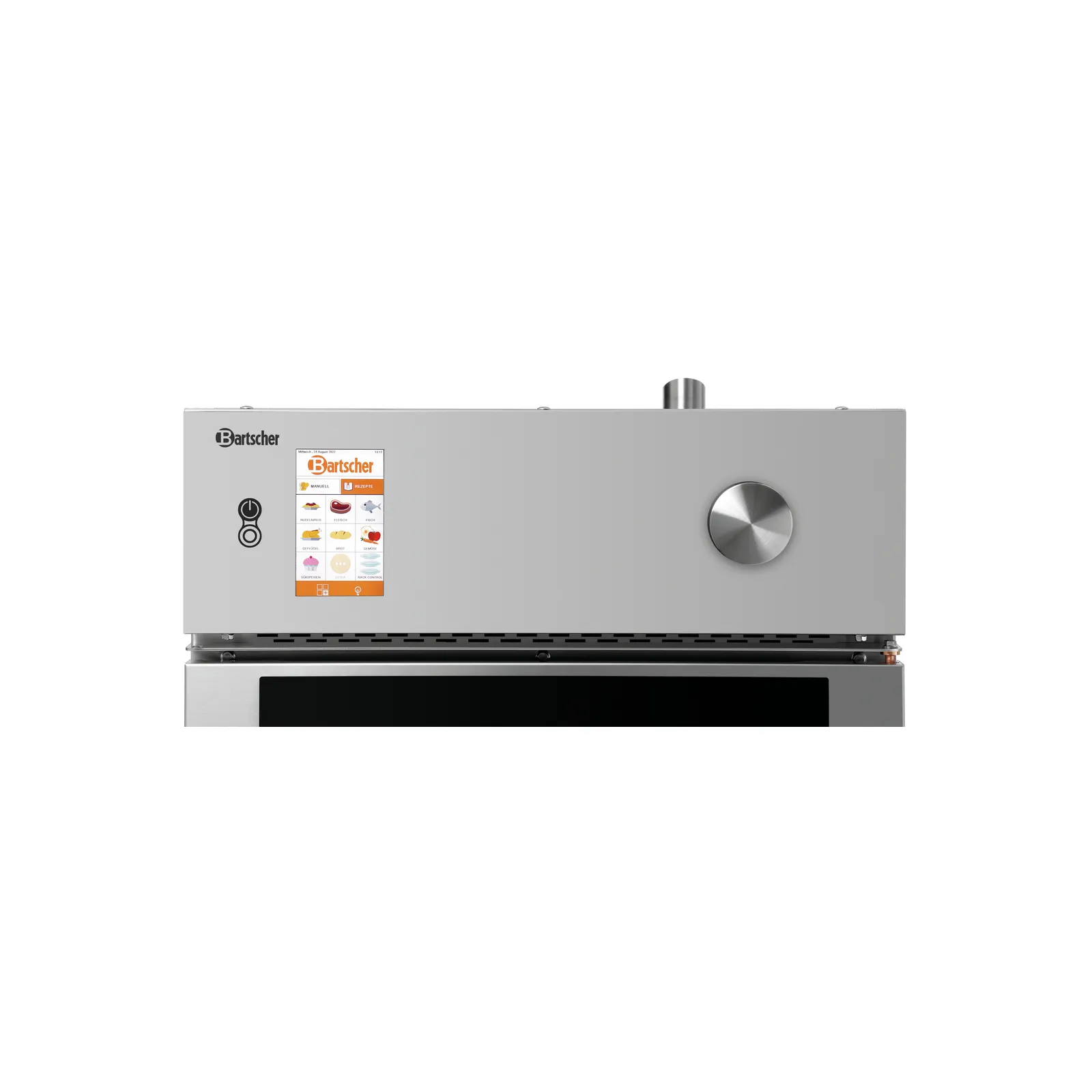 Bartscher 117262 Kombidämpfer Silversteam-K 6110D Nahansicht Bedienelemente, Pizzeriaofen, Pizzaofen, Backofen, Edelstahl, Kontrollknopf