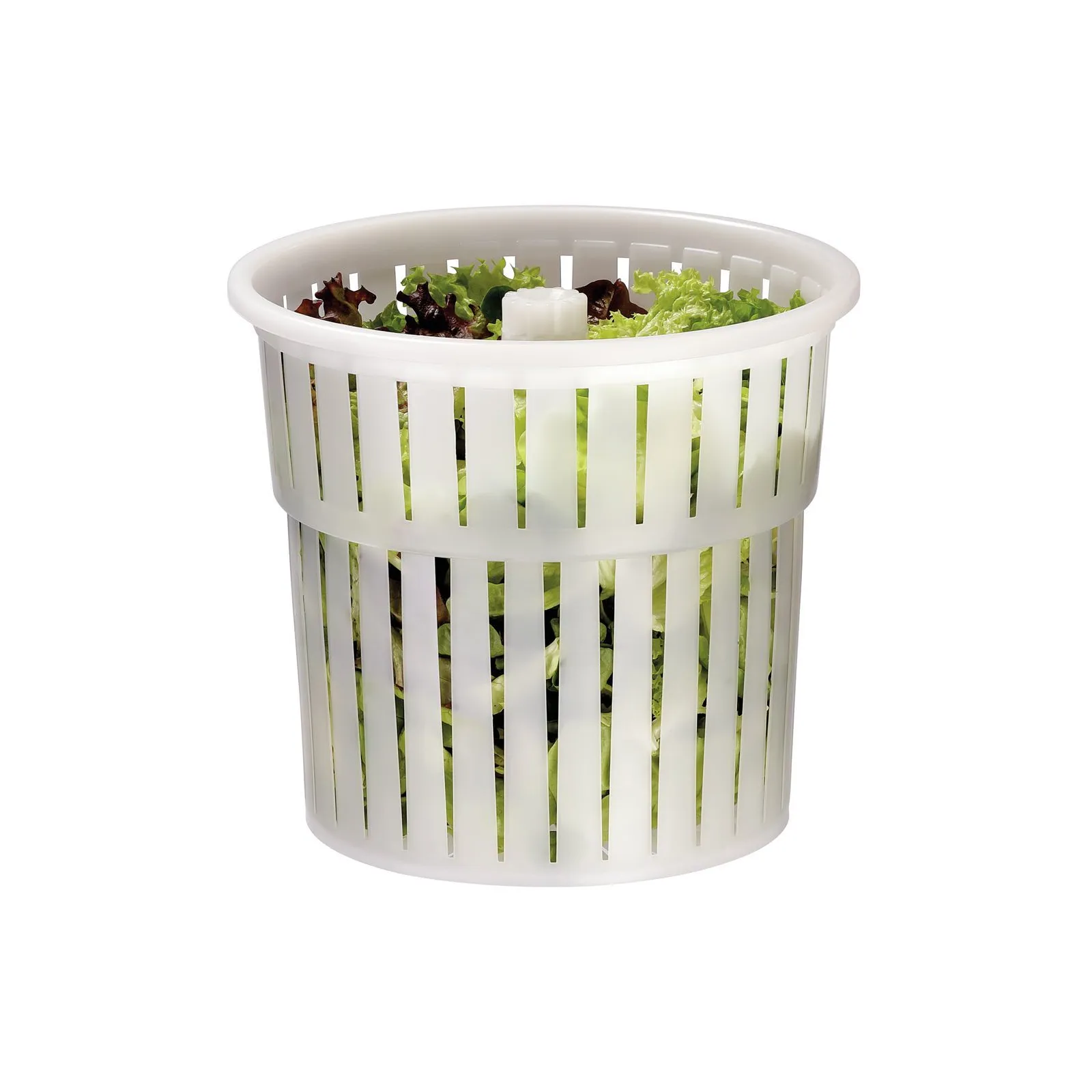 Bartscher 120710 Salatschleuder K1-12L Ansicht Schleuder, mit Salat, Gartenkorb, Salatkorb, Korb, Küchenkorb, Salatcontainer